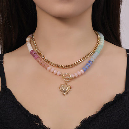 🌈Boho Sale Now!✨ Bohemian Rainbow Bead & Chain Layered Necklace