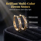 ✨ LIMITED-TIME 50% OFF! 💍 Sparkling Zircon Hollow Hoop Earrings – Multi-Color, Lightweight, Gold-Plated ✨
