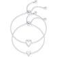 ❤️ LIMITED-TIME 50% OFF! ✨ Matching Heart Bracelet Set – 2PCS, Stainless Steel, Adjustable, Gift 🎁