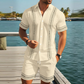🌺 LIMITED-TIME 50% OFF! 👕 Men's Floral Print 2-Piece Set – Shirt & Shorts, Breathable, Adjustable Waist 🩳