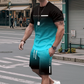 👕 LIMITED-TIME 50% OFF! ✨ Men's Gradient 2-Piece Set – T-Shirt & Shorts, Breathable, Relaxed Fit 🩳