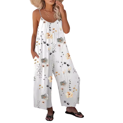 👗 LIMITED-TIME 50% OFF! ✨ Women's Spaghetti Strap Jumpsuit – Vibrant Print, Loose Fit & Easy-Care for Summer 🌞