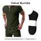 👔 LIMITED-TIME 50% OFF! ✨ Zip-Neck Shirt & Shorts Set – Casual, Summer, Waffle Knit ✨