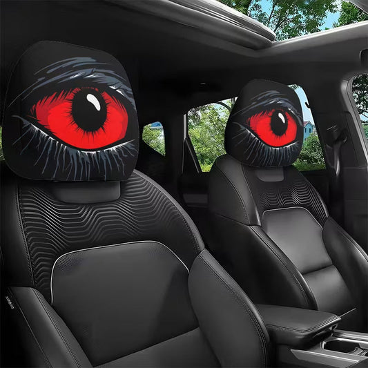 👁️‍🗨️ LIMITED-TIME 50% OFF! 🎃 Spooky Red Eye Car Headrest Cover – Unique Halloween Decoration, Universal Fit & Easy Install 🚗