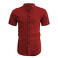👔 LIMITED-TIME 50% OFF! 🍂 Men's Summer Stand Collar Short Sleeve Shirt – Breathable, Textured, Relaxed Fit 🏖️
