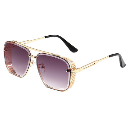 🕶️ LIMITED-TIME 50% OFF! 🔩 Retro Double Bridge Metal Sunglasses – Steampunk Design, UV400, Side Shields ✨
