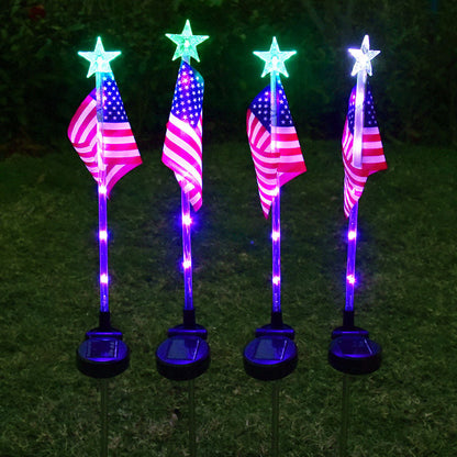 ✨LIMITED TIME 50% OFF! 🌙 Outdoor Solar Flag Stake Lights – Auto On/Off, Weatherproof, Patriotic ✨