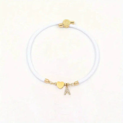 ✨ LIMITED TIME 50% OFF! 💖 Adjustable Initial Heart Bracelet – Sparkling Crystal Letter, Personalized Gift Idea 💍