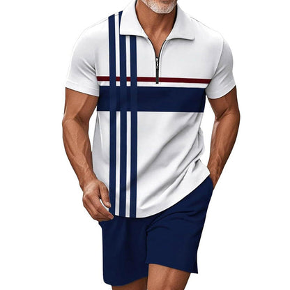👕 LIMITED-TIME 50% OFF! ✨ Men's Casual Zipper Shirt & Shorts Set – Breathable Polyester, Relaxed Fit & Coordinated Style 🩳