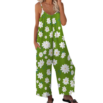 👖 LIMITED-TIME 50% OFF! ✨ Women's Floral Wide Leg Jumpsuit – Relaxed Fit, Plus Size, Pockets 🌸