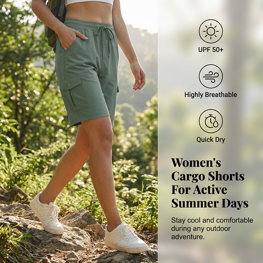 🩳 LIMITED-TIME 50% OFF! ✨ Women's Quick-Dry Cargo Shorts – UPF 50+, Multi-Pocket, Relaxed Fit ☀️