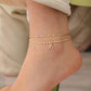 👣 LIMITED TIME 50% OFF! ✨ Layered Gold Ankle Bracelet for Women – Rhinestone, Adjustable, Beach Jewelry 🏖️