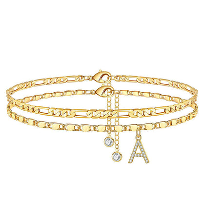 👣 LIMITED TIME 50% OFF! ✨ Layered Gold Ankle Bracelet for Women – Rhinestone, Adjustable, Beach Jewelry 🏖️