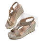 👡 LIMITED-TIME 50% OFF! 🧵 Women's Bohemian Woven Wedge Sandals – T-Strap, Jute Heel, Elastic Slingback 🌿