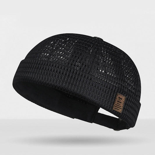 🧢🔥 49% OFF! ☀️ Lightweight Breathable Mesh Brimless Cap – Retro Docker Style, Adjustable, 42g 🌀