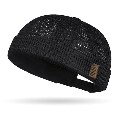 🧢🔥 49% OFF! ☀️ Lightweight Breathable Mesh Brimless Cap – Retro Docker Style, Adjustable, 42g 🌀