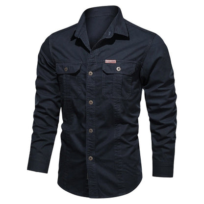 👔 LIMITED-TIME 50% OFF! ⚒️ Men's Long Sleeve Cotton Workwear Shirt – Durable, Breathable, Chest Pockets 🏔️