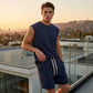 💪 LIMITED-TIME 50% OFF! 💥 Men's Casual Sportswear Tank Top & Shorts Set – Waffle Knit, Deep Pockets, Relaxed ✨