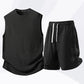 💪 LIMITED-TIME 50% OFF! 💥 Men's Casual Sportswear Tank Top & Shorts Set – Waffle Knit, Deep Pockets, Relaxed ✨
