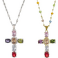 ✨ LIMITED-TIME 50% OFF! ✝️ Colorful Rhinestone Cross Necklace – Dazzling, Adjustable, Lightweight 💎