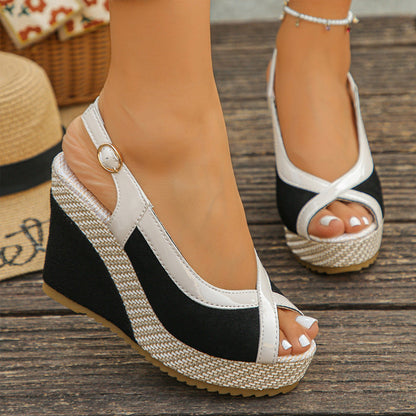 👡 LIMITED-TIME 50% OFF! 🌸 Women's Peep-Toe Wedge Sandals – Platform, Breathable, Anti-Slip Sole 🍃