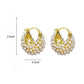 💍 LIMITED-TIME 60% OFF! ✨ Faux Pearl Basket Hoop Earrings – Gold Tone, Unique Weave, Classic Elegance 🪀