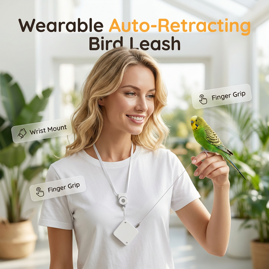 🦜 LIMITED-TIME 50% OFF! 🪢 Wearable Auto-Retracting Bird Leash – 210cm, Hands-Free, Multi-Way Tethering 🦅