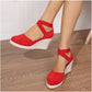 🌼 LIMITED-TIME 50% OFF! 👡 Women's Espadrille Wedge Sandals – Closed Toe, Criss-Cross Straps, Bohemian 🌴