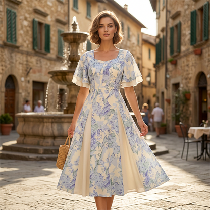 🌸Dreamy New Collection!✨ Ethereal Flutter Sleeve Fit-and-Flare Dress