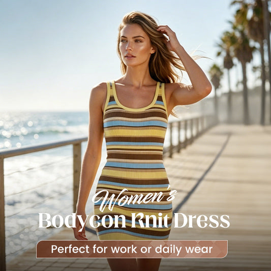 ✨Hot New Drop!🔥 Women's Sleeveless Bodycon Knit Midi Dress