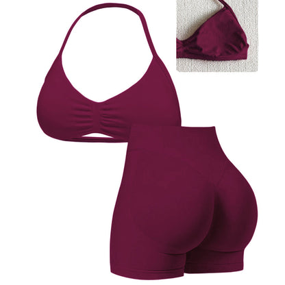 💪 LIMITED-TIME 50% OFF! ✨ Women's Halter & Shorts Set – Tummy Control, Seamless, Butt-Lifting 🍑