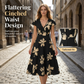 🚀 LIMITED-TIME 50% OFF! 💃 Women's Casual Printed V-Neck Ruffle Dress – Playful, Feminine & Ready-to-Wear 🌺