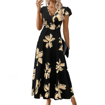 🚀 LIMITED-TIME 50% OFF! 💃 Women's Casual Printed V-Neck Ruffle Dress – Playful, Feminine & Ready-to-Wear 🌺