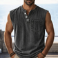 🎉 2026 Sale — Over 44,000 Sold!💞 Retro Style Sleeveless T-Shirt with Three Buttons – Vintage Vibes, Modern Fit 💪