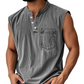 🎉 2026 Sale — Over 44,000 Sold!💞 Retro Style Sleeveless T-Shirt with Three Buttons – Vintage Vibes, Modern Fit 💪