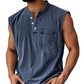 🎉 2026 Sale — Over 44,000 Sold!💞 Retro Style Sleeveless T-Shirt with Three Buttons – Vintage Vibes, Modern Fit 💪
