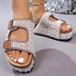 🚀 LIMITED-TIME 50% OFF! 👡 Double Buckle Strap Cork Slide Sandals – Sparkling, Comfy & Effortlessly Chic ✨