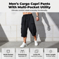 🩳 LIMITED-TIME 50% OFF! ✨ Men's Casual Cargo Capri Shorts – Large Pockets, Drawstring Waist, Relaxed Fit 🌿