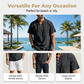 👕 LIMITED-TIME 50% OFF! ✨ Men's Casual Lace-Up Short Sleeve Shirt – Breathable, Adjustable Neckline, Vacation Ready 🌊