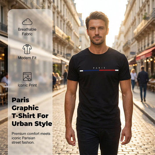 👕 LIMITED-TIME 50% OFF! 🎨 Minimalist Graphic Tee for Men (Paris Design) – Premium Fabric, Slim Fit, Versatile Style ✨