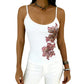 ✨ LIMITED-TIME 50% OFF! 🌸 Slim Fit Spaghetti Strap Tank with Sequin Flower – Sparkling, Stretch, Versatile 💃