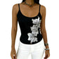 ✨ LIMITED-TIME 50% OFF! 🌸 Slim Fit Spaghetti Strap Tank with Sequin Flower – Sparkling, Stretch, Versatile 💃