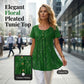 👕 LIMITED-TIME 50% OFF! ✨ Women's Tunic Top – Floral Print, Pleated, Loose Fit, Casual ✨