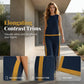 👚 LIMITED-TIME 50% OFF! ✨ Sleeveless Top & Wide-Leg Pants Set – Colorblock, Flowy, Chic 🌴