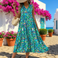 🚀 LIMITED-TIME 50% OFF! 💃 Abstract Print Tiered Midi Dress – Flowy, Chic & Made for Summer ✨