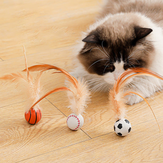🐱 LIMITED-TIME 50% OFF! 🪀 Interactive Cat Ball – Bouncy, Feather, Battery-Free, Safe ✨