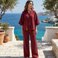👔 LIMITED-TIME 50% OFF! ✨ Women‘s Stand-Collar Top & Pants Set – Chic, Versatile, Effortlessl