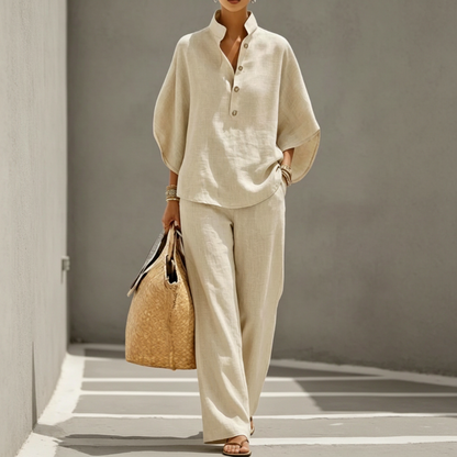 👔 LIMITED-TIME 50% OFF! ✨ Women‘s Stand-Collar Top & Pants Set – Chic, Versatile, Effortlessl