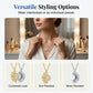 🌙 LIMITED-TIME 50% OFF! 💎 Sun & Moon Pendant Necklace Set – Interlocking, Rhinestone & Two-Tone ✨