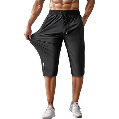 🩳 LIMITED-TIME 50% OFF! 💨 Men's Quick-Dry Sports Capri Pants – Stretchy, Zipper Pockets, Versatile 🏃‍♂️